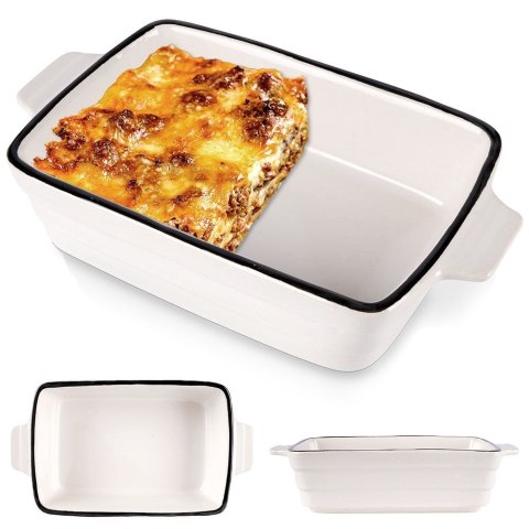Naczynie żaroodporne porcelanowe białe prostokątne 17.5x9.5x4cm 250ml HIT 259206