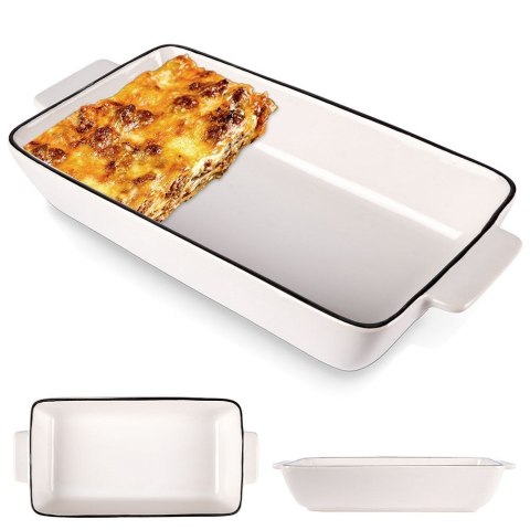 Naczynie żaroodporne porcelanowe białe prostokątne 24x12x4.5cm 550ml HIT 259208
