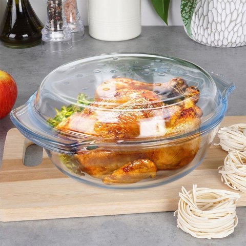 Naczynie żaroodporne z pokrywką szklane do piekarnika 27x23x11cm 2.4L TERMOLEX 123716
