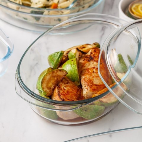 Naczynie żaroodporne z pokrywką szklane do piekarnika ARIZONA 33x23x13cm 3.5L NAVA 10-143-107