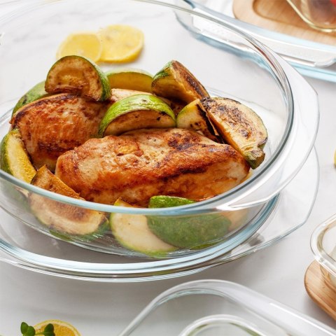 Naczynie żaroodporne z pokrywką szklane do piekarnika ARIZONA 33x23x13cm 3.5L NAVA 10-143-107