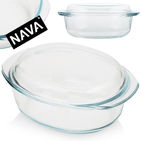 Naczynie żaroodporne z pokrywką szklane do piekarnika ARIZONA 33x23x13cm 3.5L NAVA 10-143-107