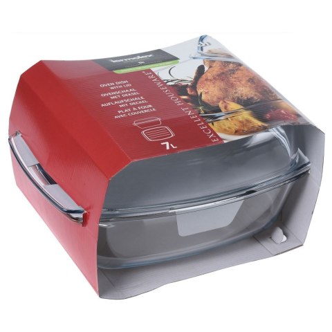 Naczynie żaroodporne z pokrywką szklane do piekarnika duże 34x21.5x18cm 7L TERMOLEX 123715