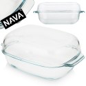 Naczynie żaroodporne z pokrywką szklane do piekarnika duże ARIZONA 34.5x22.5x15cm 5.7L NAVA 10-143-108