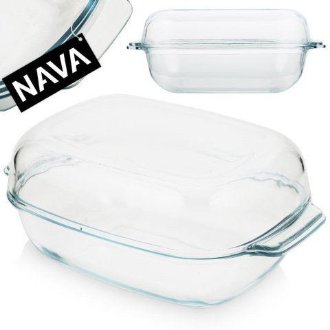 Naczynie żaroodporne z pokrywką szklane do piekarnika duże ARIZONA 34.5x22.5x15cm 5.7L NAVA 10-143-108