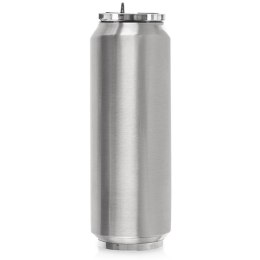 Kubek termiczny PUSZKA ze słomką ustnikiem do auta srebrny 700 ml ORION 124816