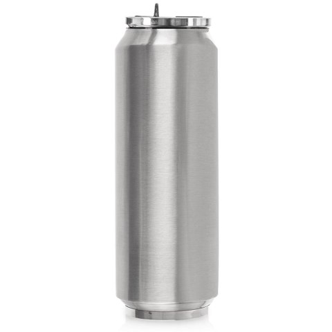 Kubek termiczny PUSZKA ze słomką ustnikiem do auta srebrny 700 ml ORION 124816