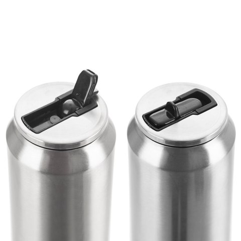 Kubek termiczny PUSZKA ze słomką ustnikiem do auta srebrny 700 ml ORION 124816