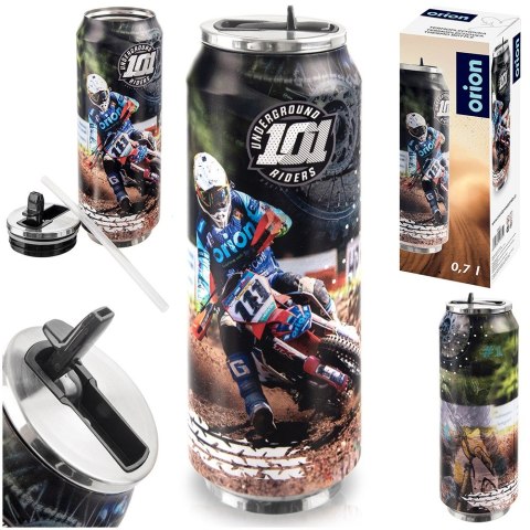 Kubek termiczny PUSZKA ze słomką ustnikiem do szkoły RAJD 700 ml ORION 124822