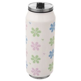 Kubek termiczny PUSZKA ze słomką ustnikiem do szkoły kwiatki 400 ml ORION 128512