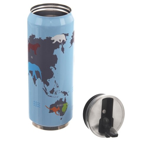 Kubek termiczny PUSZKA ze słomką ustnikiem do szkoły świat 500 ml ORION 128515