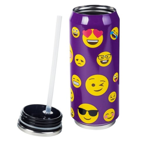 Kubek termiczny PUSZKA ze słomką ustnikiem na kawę fioletowy 500 ml ORION 125893