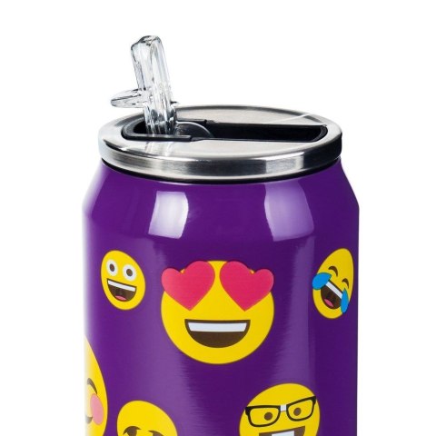 Kubek termiczny PUSZKA ze słomką ustnikiem na kawę fioletowy 500 ml ORION 125893