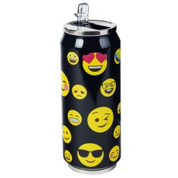 Kubek termiczny PUSZKA ze słomką ustnikiem na kawę smile czarny 500 ml ORION 125892