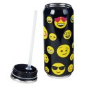 Kubek termiczny PUSZKA ze słomką ustnikiem na kawę smile czarny 500 ml ORION 125892