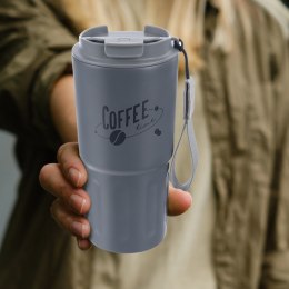 Kubek termiczny na kawę do samochodu auta szkoły szary TERMO 590 ml ORION 112281