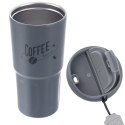 Kubek termiczny na kawę do samochodu auta szkoły szary TERMO 590 ml ORION 112281