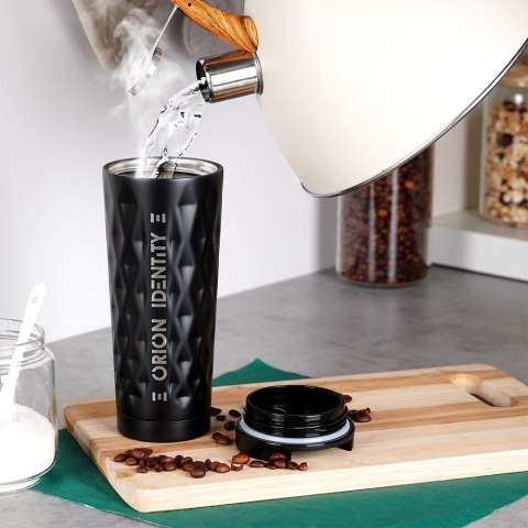 Kubek termiczny na kawę herbatę do samochodu stalowy czarny 500 ml ORION 112271
