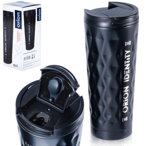 Kubek termiczny na kawę herbatę do samochodu stalowy czarny 500 ml ORION 112271