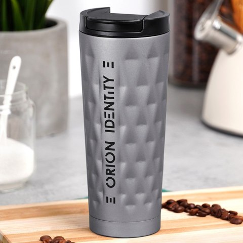 Kubek termiczny na kawę herbatę do samochodu stalowy szary 500 ml ORION 112272