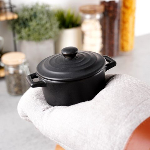 Miseczka do zapiekania pieczenia kokilka porcelanowa z pokrywką 150ml HIT 279912