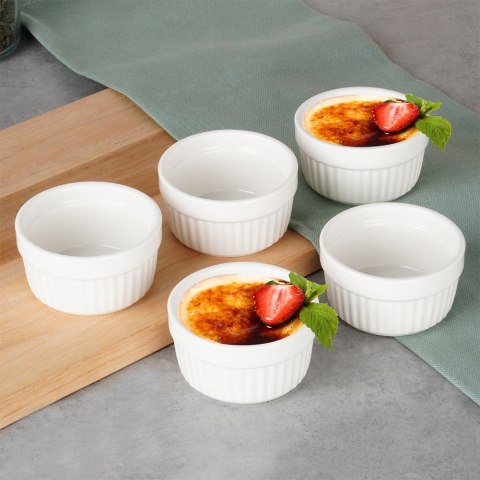Miseczki do zapiekania kokilki porcelanowe do sosów piekarnika białe 7cm 5-ele EXCELLENT HOUSEWARE 279008