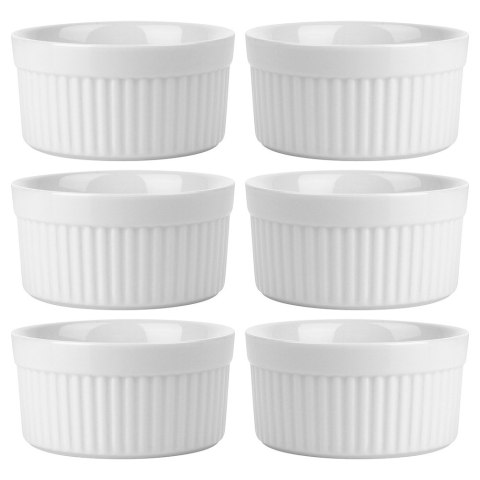 Miseczki kokilki ceramiczne do zapiekania piekarnika białe 260ml 6-ele VILDE 279006