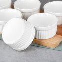 Miseczki kokilki ceramiczne do zapiekania piekarnika białe 260ml 6-ele VILDE 279006