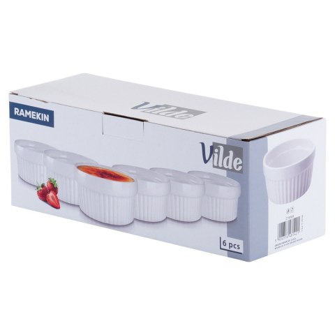 Miseczki kokilki ceramiczne do zapiekania piekarnika białe 260ml 6-ele VILDE 279006