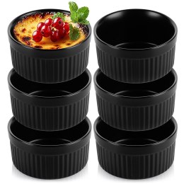 Miseczki kokilki ceramiczne do zapiekania piekarnika czarne 260ml 6-ele VILDE 279005