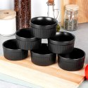 Miseczki kokilki ceramiczne do zapiekania piekarnika czarne 260ml 6-ele VILDE 279005