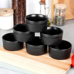 Miseczki kokilki ceramiczne do zapiekania piekarnika czarne 260ml 6-ele VILDE 279005