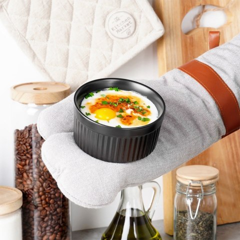 Miseczki kokilki ceramiczne do zapiekania piekarnika czarne 260ml 6-ele VILDE 279005