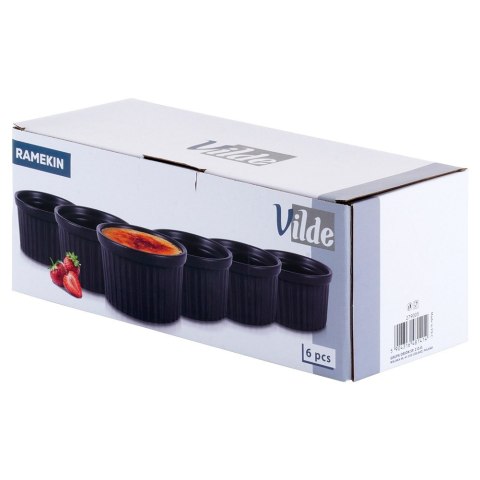 Miseczki kokilki ceramiczne do zapiekania piekarnika czarne 260ml 6-ele VILDE 279005