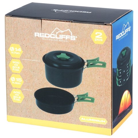Naczynia turystyczne kempingowe zestaw naczyń turystycznych 500/900ml 2-ele REDCLIFFS 229142
