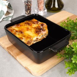 Naczynie żaroodporne ceramiczne czarne prostokątne 21.5x14x6cm 800ml VILDE 279907