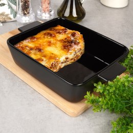 Naczynie żaroodporne ceramiczne czarne prostokątne duże 27.5x19x6cm 1.5L VILDE 279908