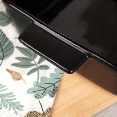 Naczynie żaroodporne ceramiczne czarne prostokątne duże 27.5x19x6cm 1.5L VILDE 279908