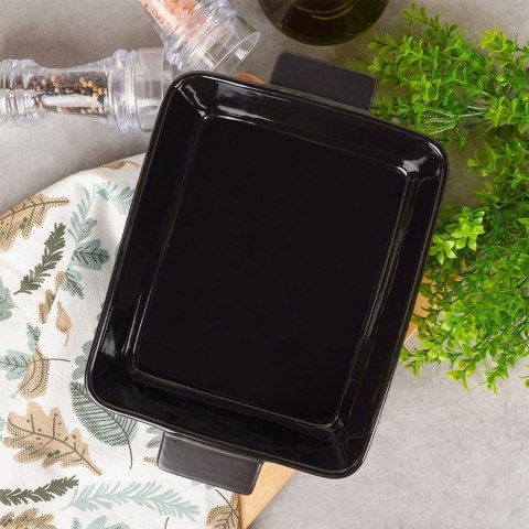 Naczynie żaroodporne ceramiczne czarne prostokątne duże 27.5x19x6cm 1.5L VILDE 279908