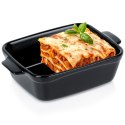 Naczynie żaroodporne do pieczenia ceramiczne czarne prostokątne 350ml VILDE 279013
