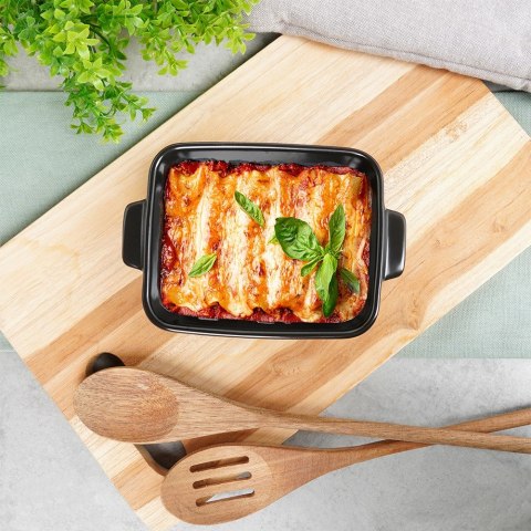 Naczynie żaroodporne do pieczenia ceramiczne czarne prostokątne 350ml VILDE 279013