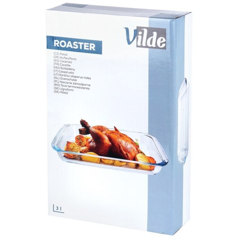 Naczynie żaroodporne szklane do piekarnika zapiekania 39.5x24x5cm 3L VILDE 259612