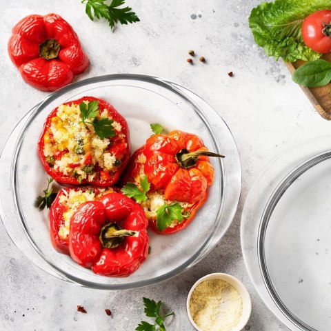 Naczynie żaroodporne z pokrywką szklane do zapiekania 24x20x10cm 1.5L ORION 127032