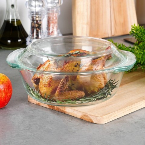 Naczynie żaroodporne z pokrywką szklane do zapiekania 2L + 750ml VILDE 259602