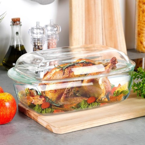 Naczynie żaroodporne z pokrywką szklane do zapiekania 3+1.5L VILDE 259603