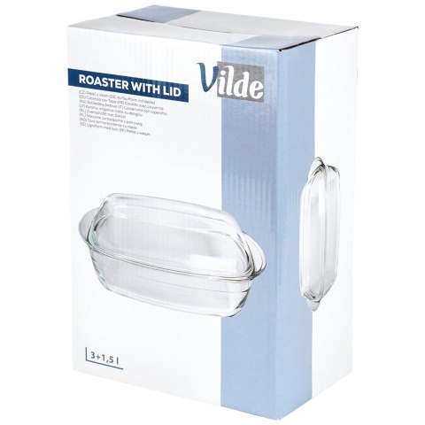 Naczynie żaroodporne z pokrywką szklane do zapiekania 3+1.5L VILDE 259603