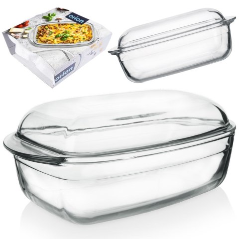 Naczynie żaroodporne z pokrywką szklane do zapiekania 32.5x19x13cm 2.9L ORION 127035