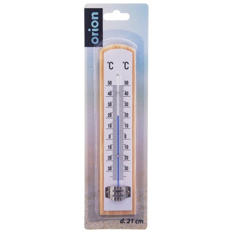 Termometr analogowy uniwersalny drewniany zewnętrzny wewnętrzny 21cm ORION 830228