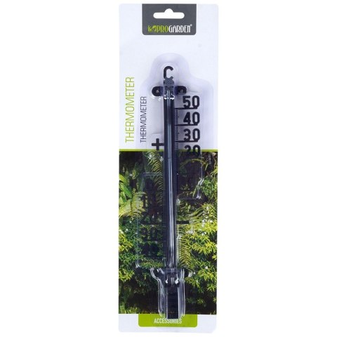 Termometr duży zewnętrzny i wewnętrzny analogowy czarny 25cm PROGARDEN 569666