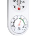 Termometr z higrometrem zewnętrzny i wewnętrzny analogowy biały PROGARDEN 569593